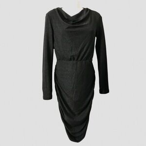 Black Long Sleeve Shimmer Dress